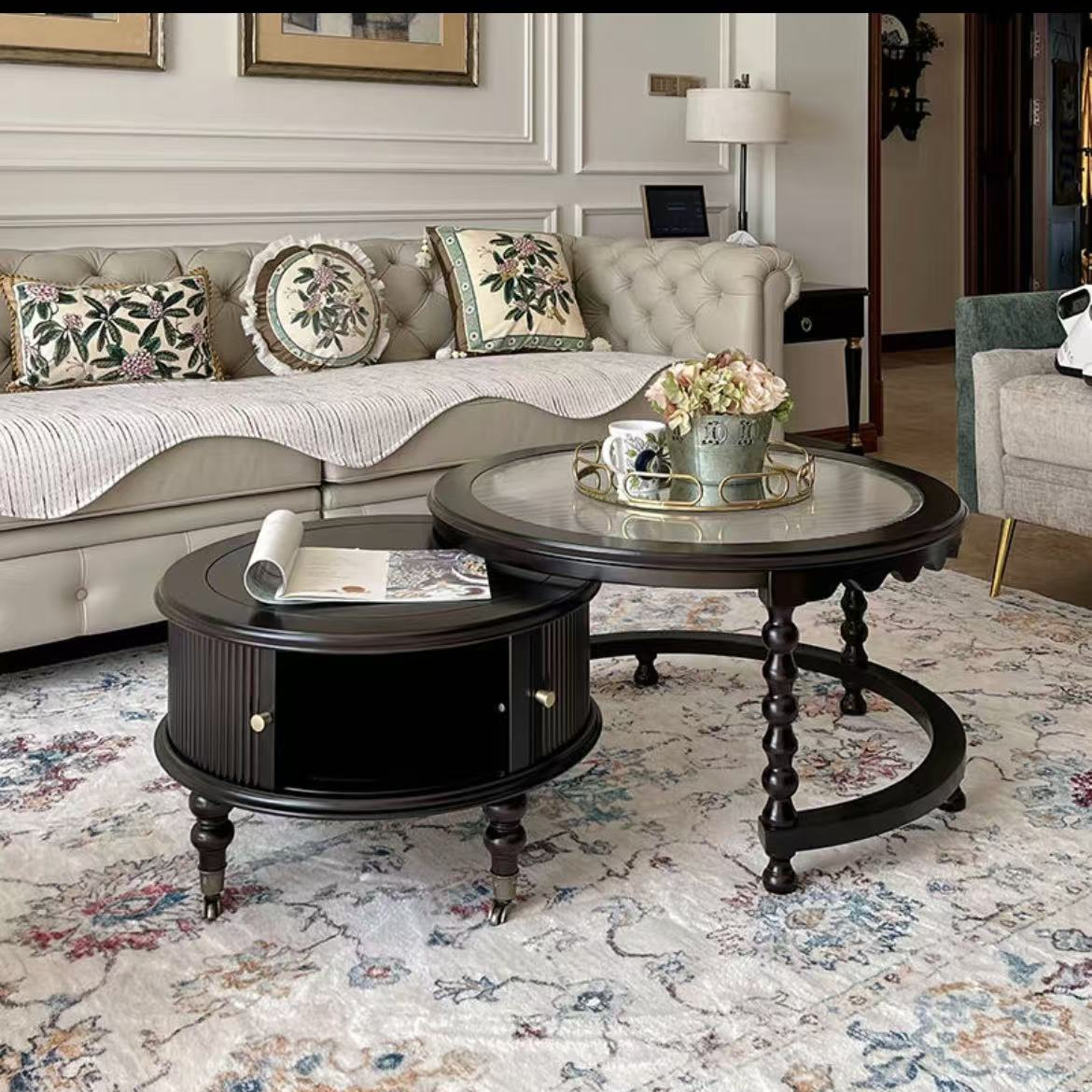 【哈斯茶几】中古美式茶几 轻奢客厅圆形