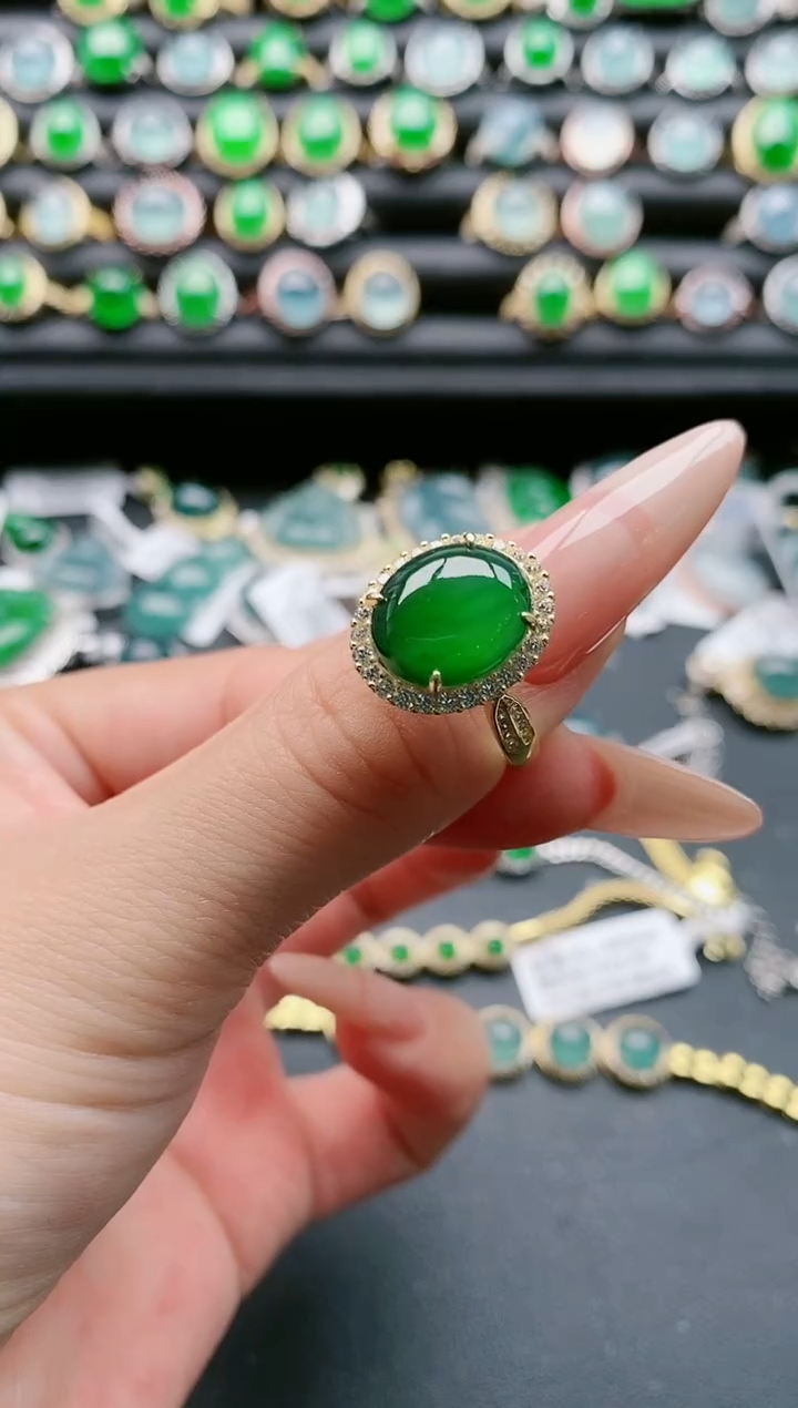 【闪购商品】翡翠戒指银S925镶嵌1111