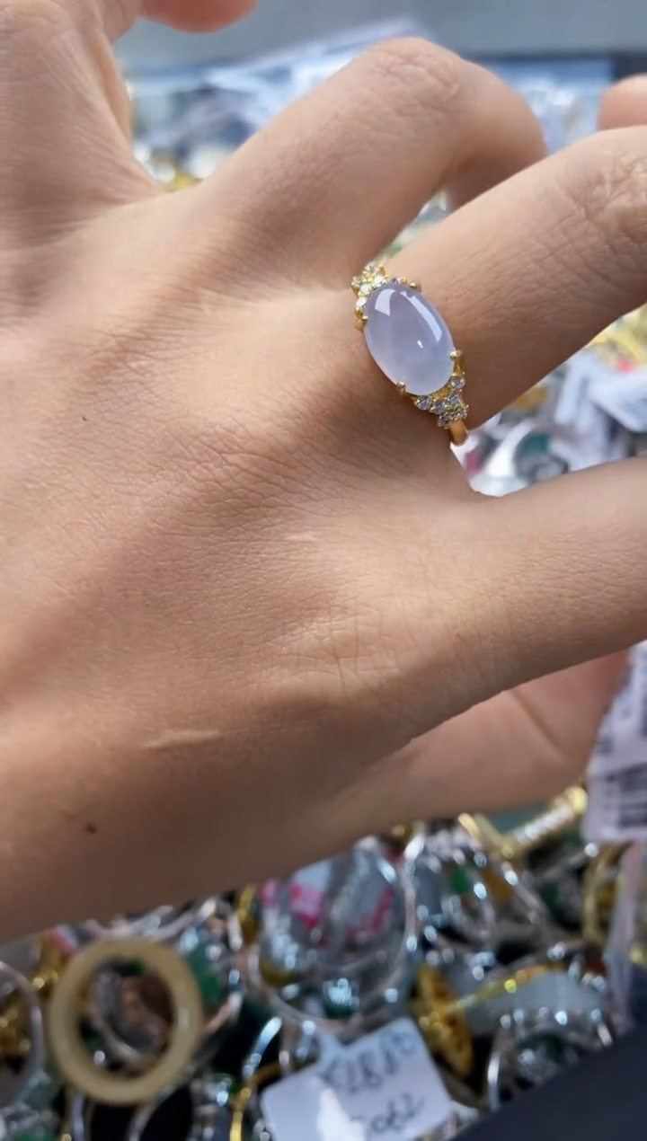 银S925镶嵌戒指翡翠555---10