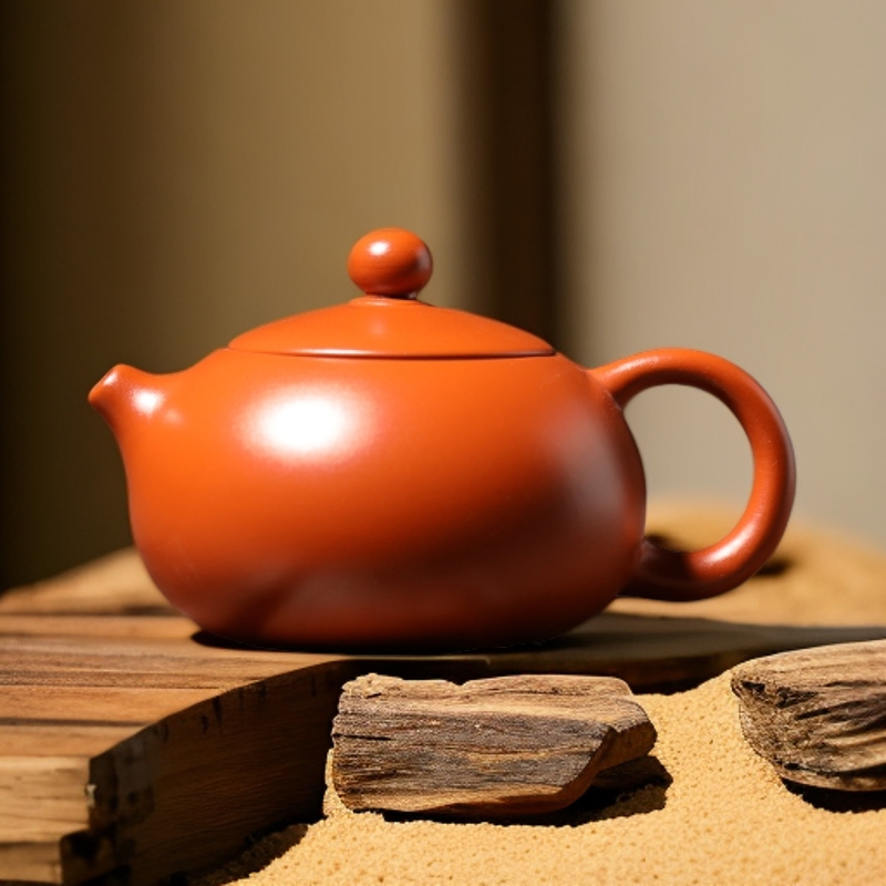 潮州朱泥半手工倒把西施壶120毫升冲罐紫砂壶泡茶茶器茶具红泥