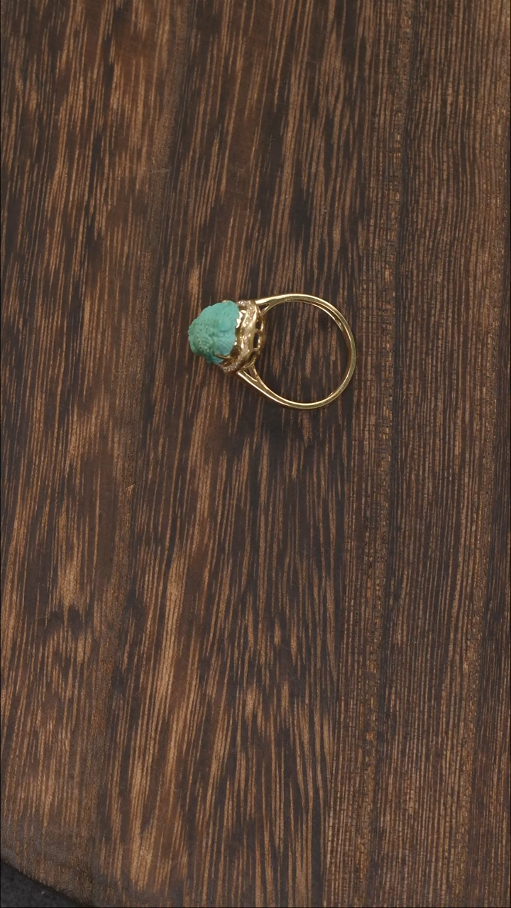 【闪购商品】绿松石戒指18K金镶嵌1