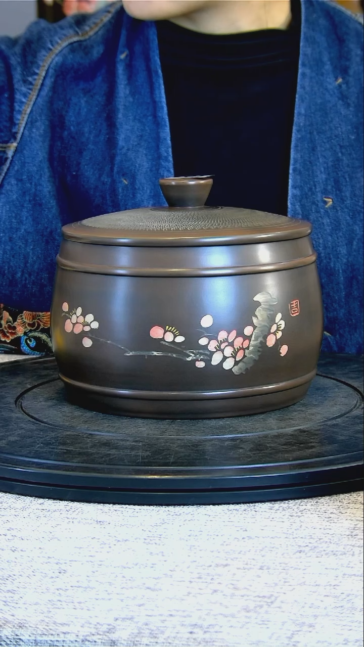 【闪购商品】建水全手工紫陶茶罐精磨103