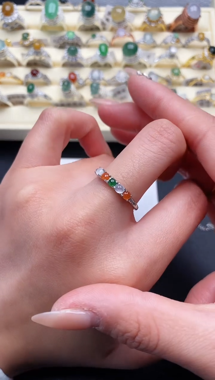 【闪购商品】翡翠戒指银S925镶嵌2222222+1