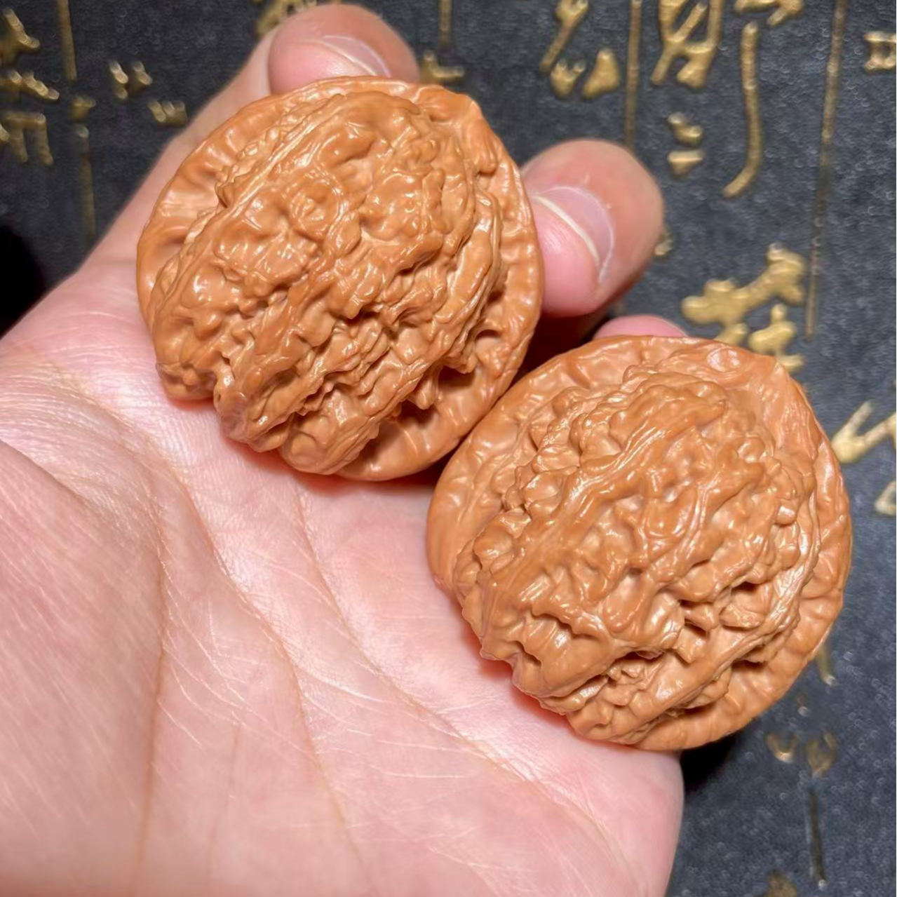An103文玩核桃把件白狮子边37肚38高36