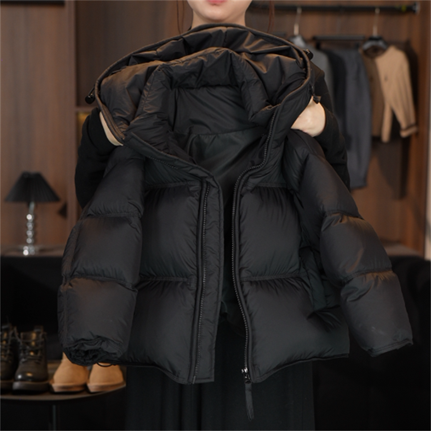 【森叔专属】2025款儿童韩版时尚双倍充绒加厚连帽白鸭绒羽绒服