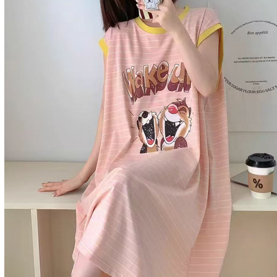 女士夏季粉色无袖睡裙
