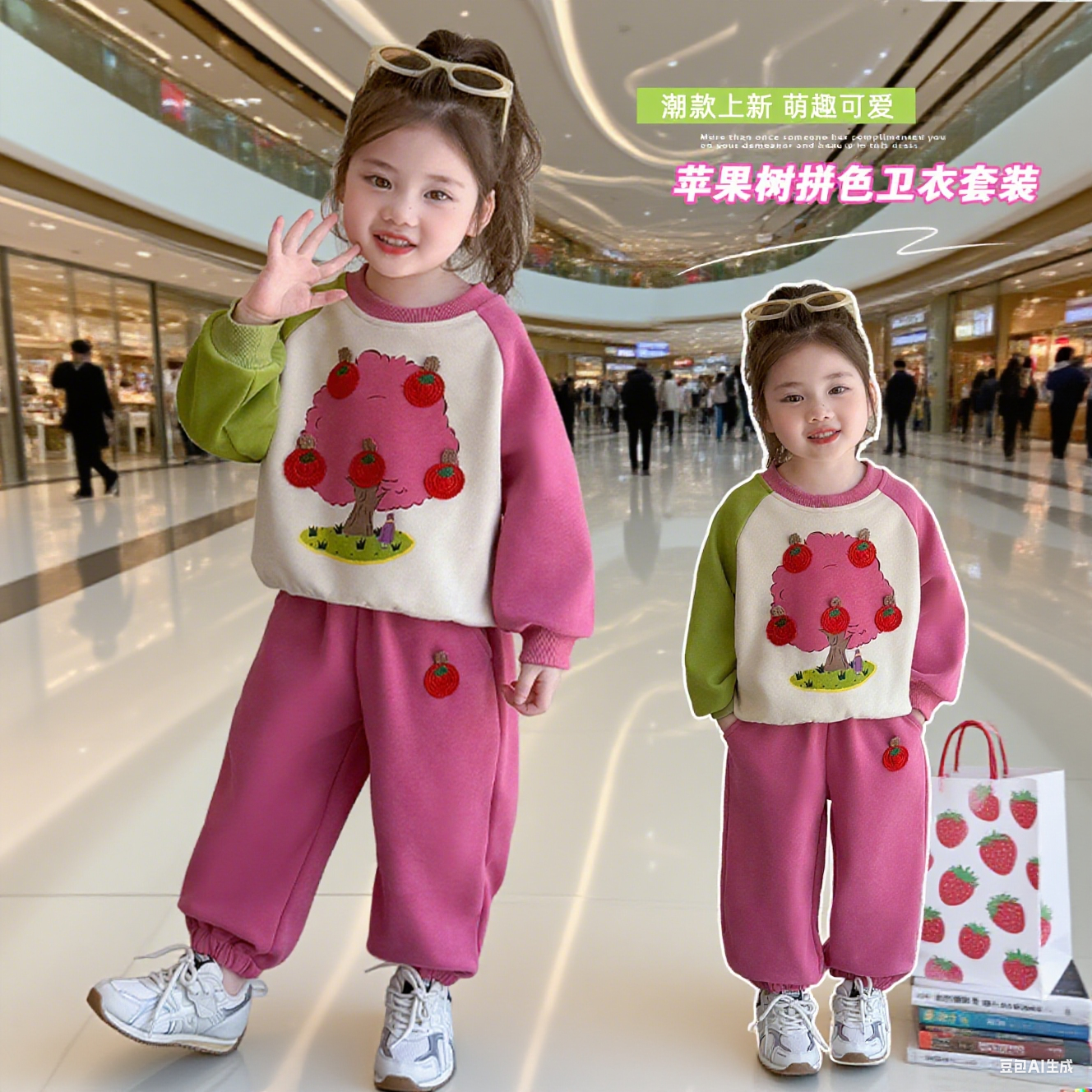 女童时髦洋气套装秋装2025新款女孩运动宝宝春秋季儿童纯棉休闲