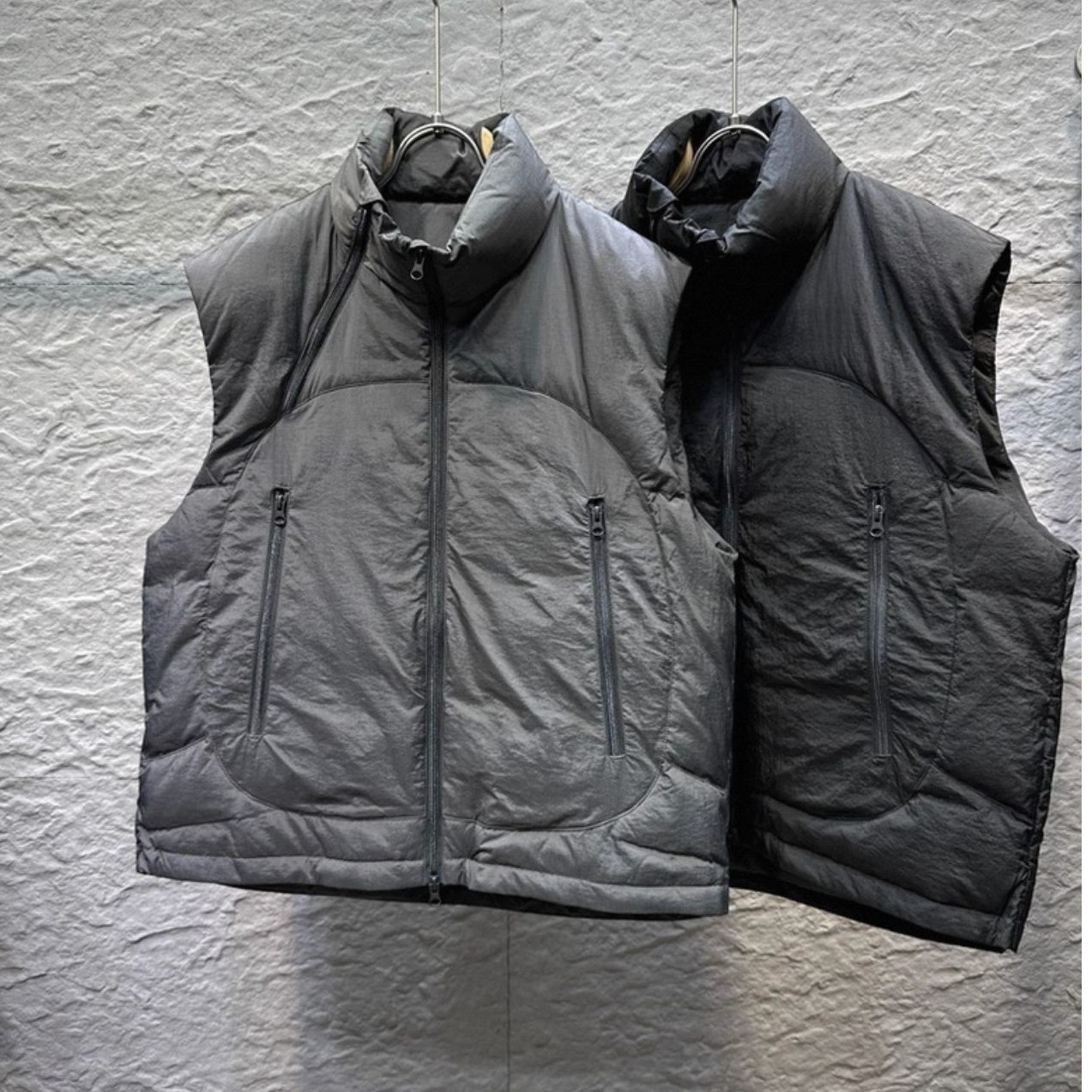 轻便面料休闲时尚领口斜拉链男士高档羽绒服马甲坎肩背心8927