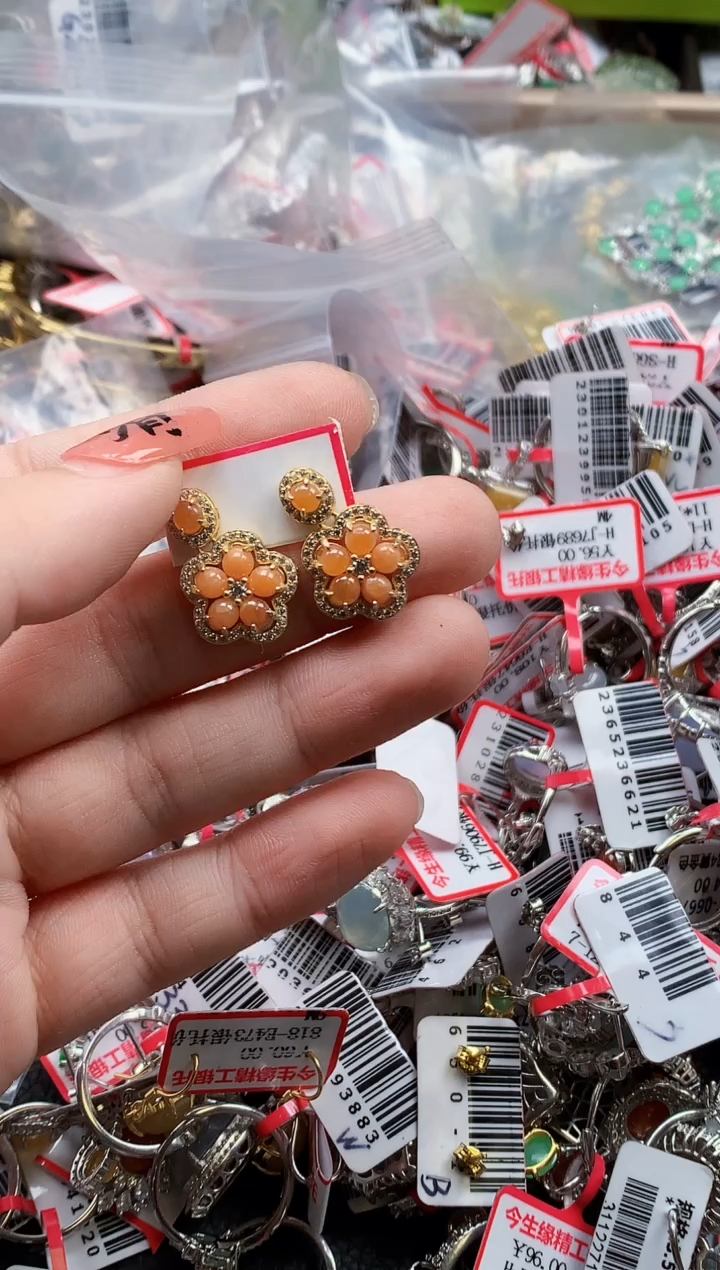 银S925镶嵌戒指翡翠天然A货缅甸翡翠