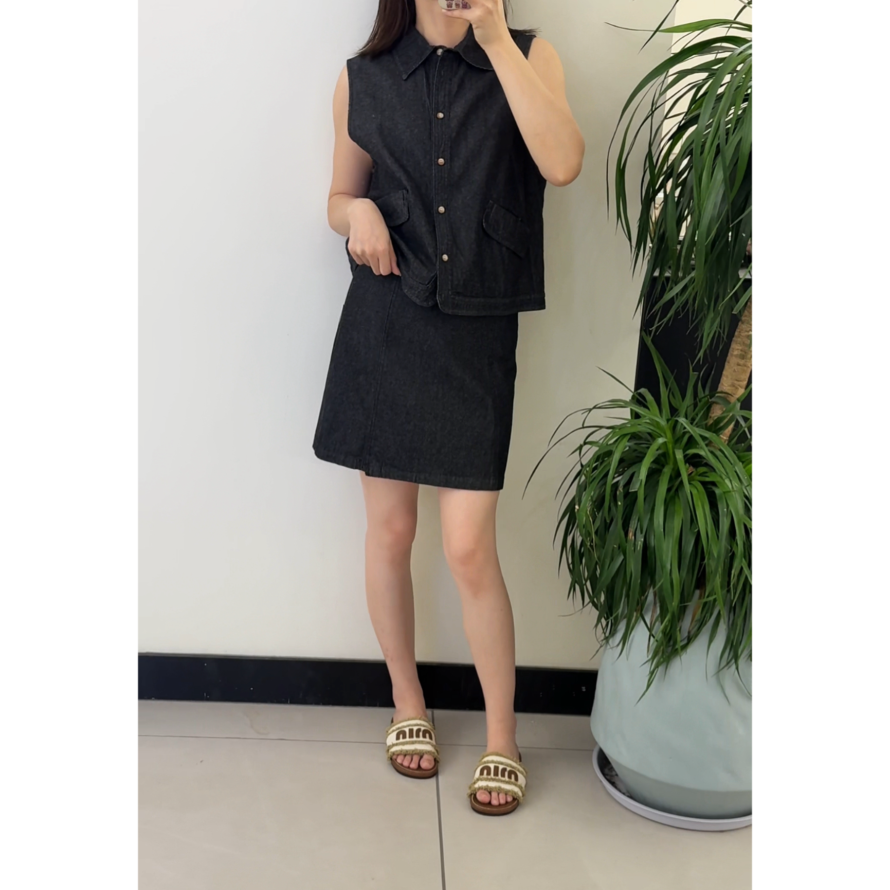 韩版高货小衫连衣裙蓝色短款时尚休闲百搭不规则紫色圆领