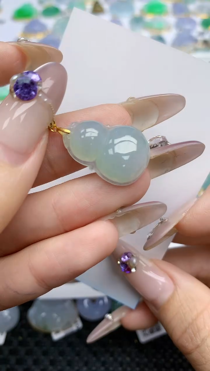 翡翠挂件银S925镶嵌137   天然翡翠A货