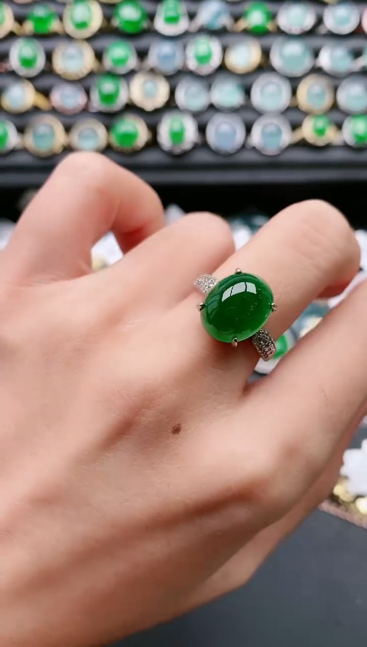 【闪购商品】翡翠戒指银S925镶嵌111111