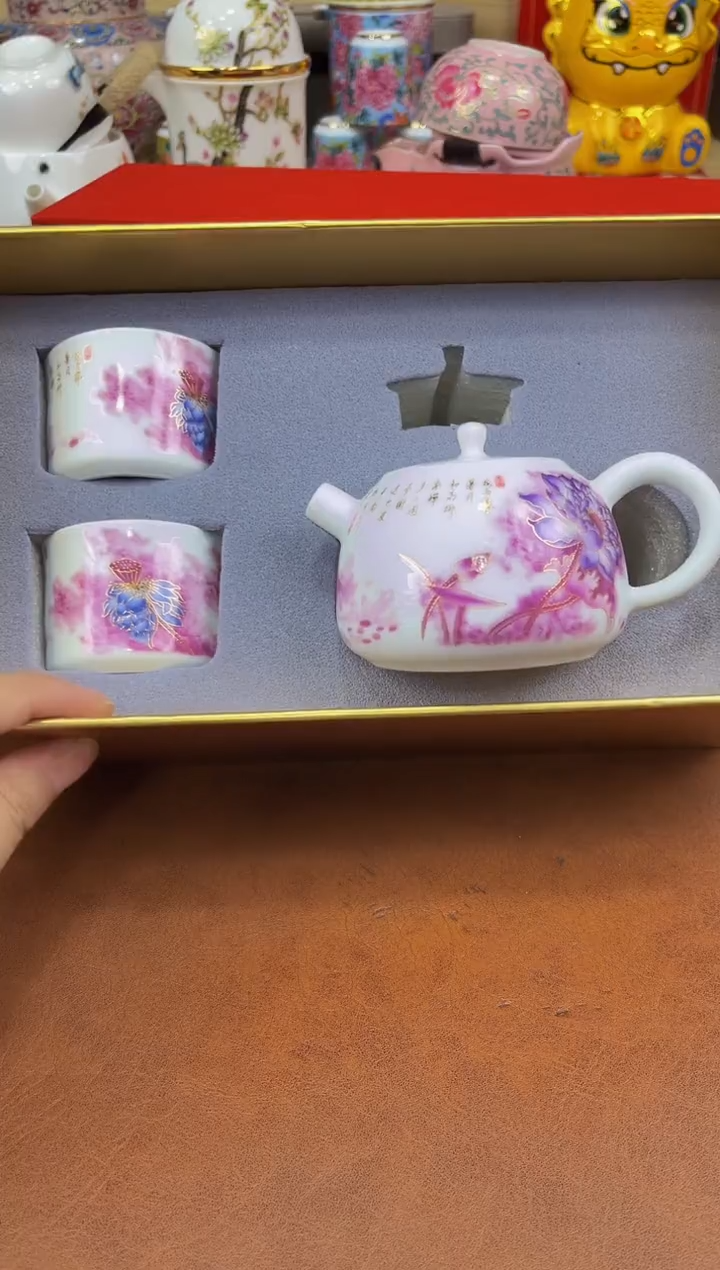 陶瓷茶具摆件旅行套组