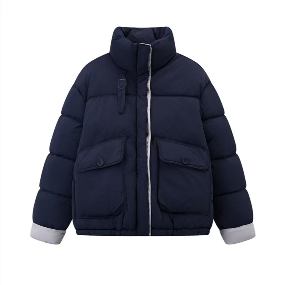 新款女士秋冬时尚宽松休闲气质百搭女装棉服外套1565