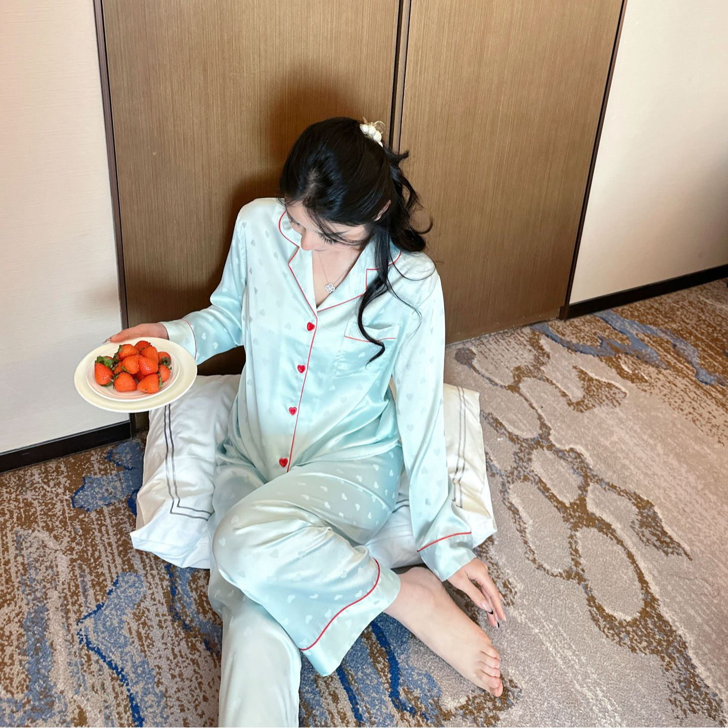 高级定制韩系高级感缎面冰丝睡衣春秋甜美睡衣女款爆款2025新款