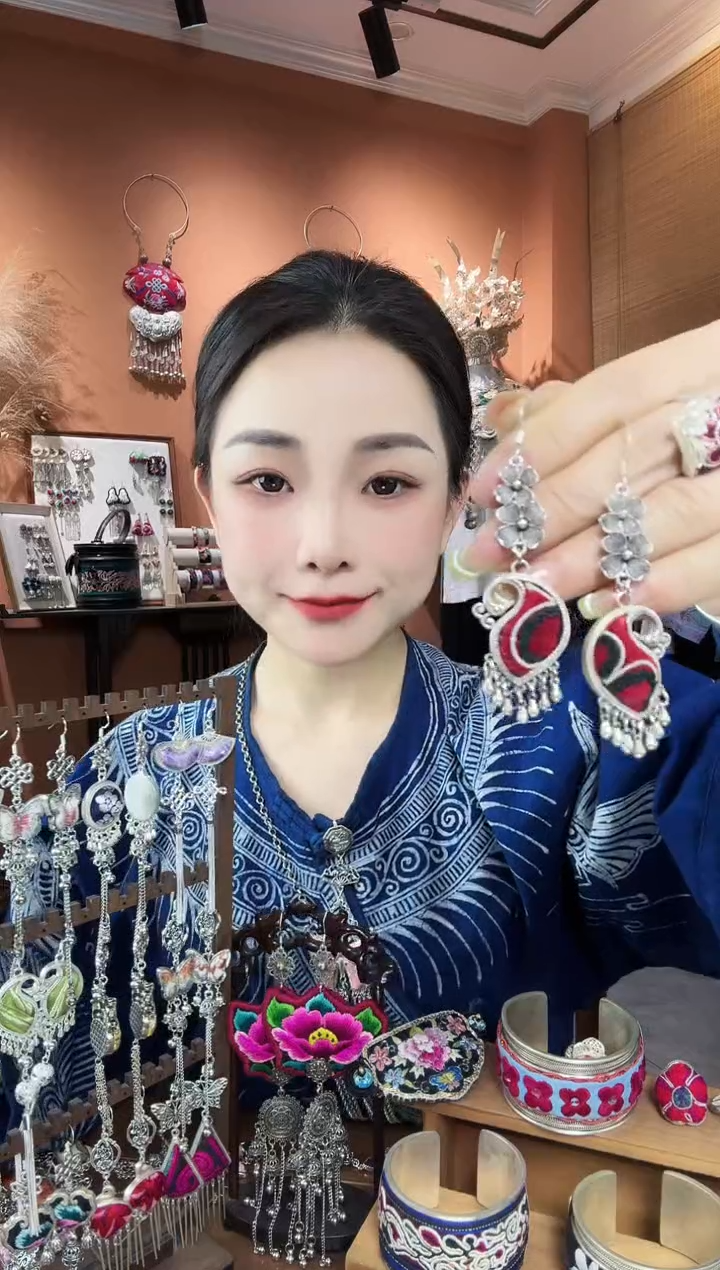 刺绣纯手工民族风耳环