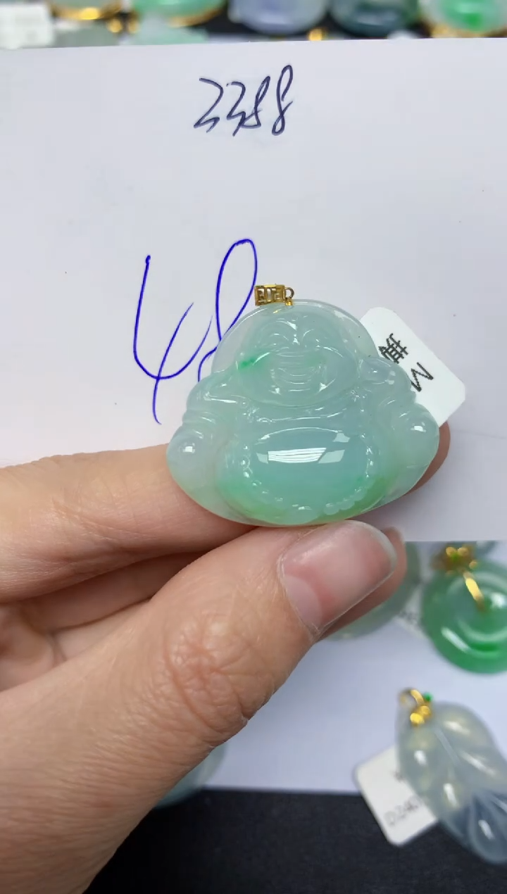 【闪购商品】翡翠颈饰18K金镶嵌天然翡翠A货