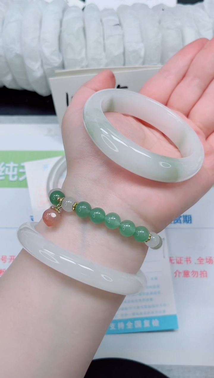 石英质玉手镯未镶嵌b140-圈口56.5
