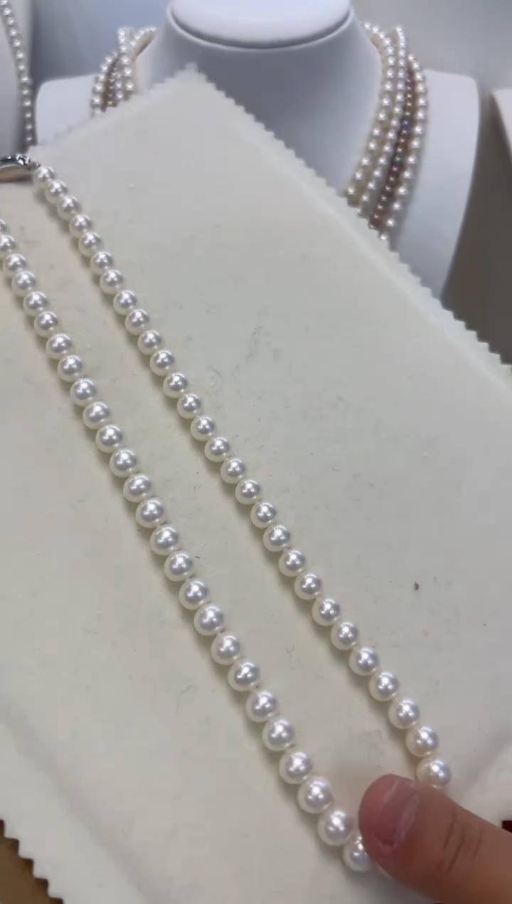 【闪购商品】淡水珍珠颈饰银S925镶嵌7.5-8.5MM