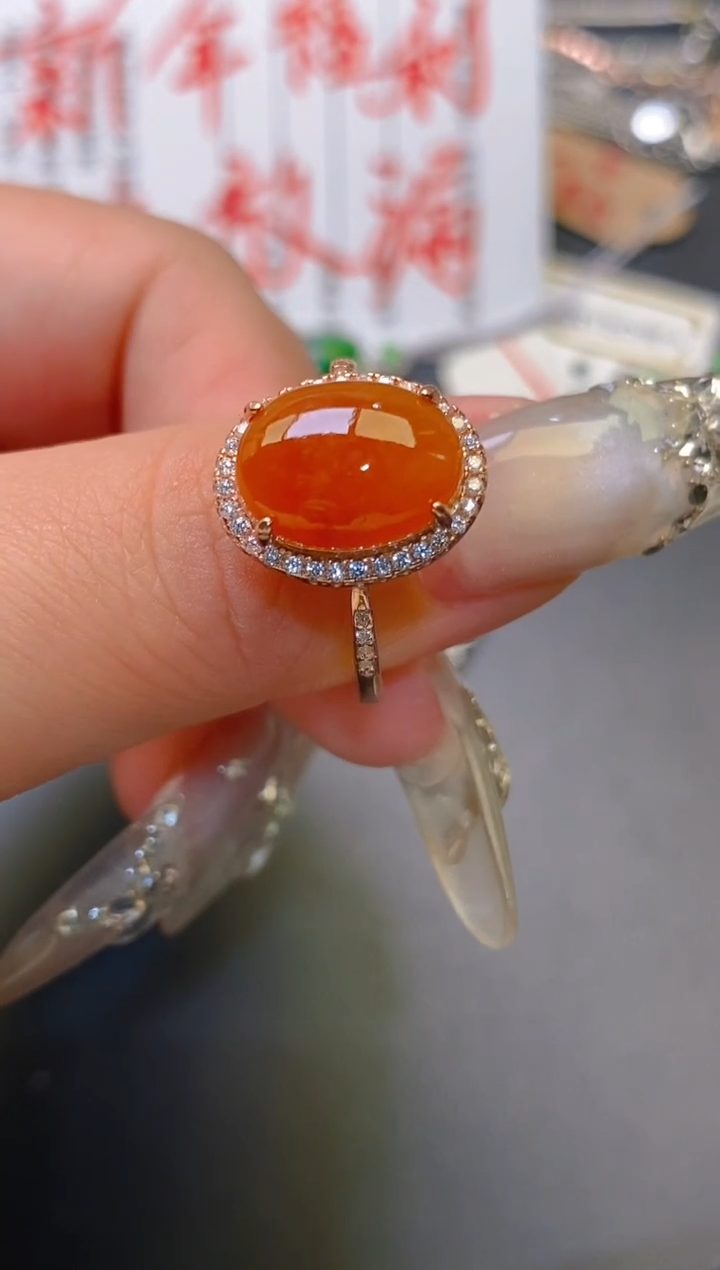 【闪购商品】翡翠耳饰银S925镶嵌天然A货翡翠1