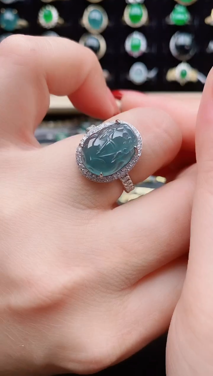 【闪购商品】翡翠戒指银S925镶嵌5080550