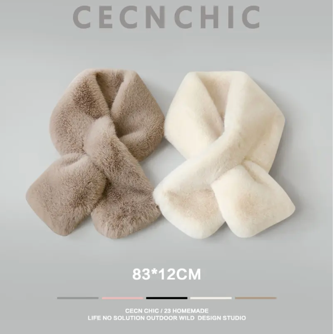 冬季保暖女款毛绒绒加厚简约百搭毛毛围脖奶呼呼纯色时尚网红围脖