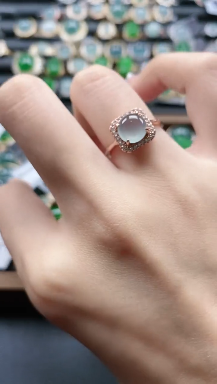 【闪购商品】翡翠戒指银S925镶嵌51511