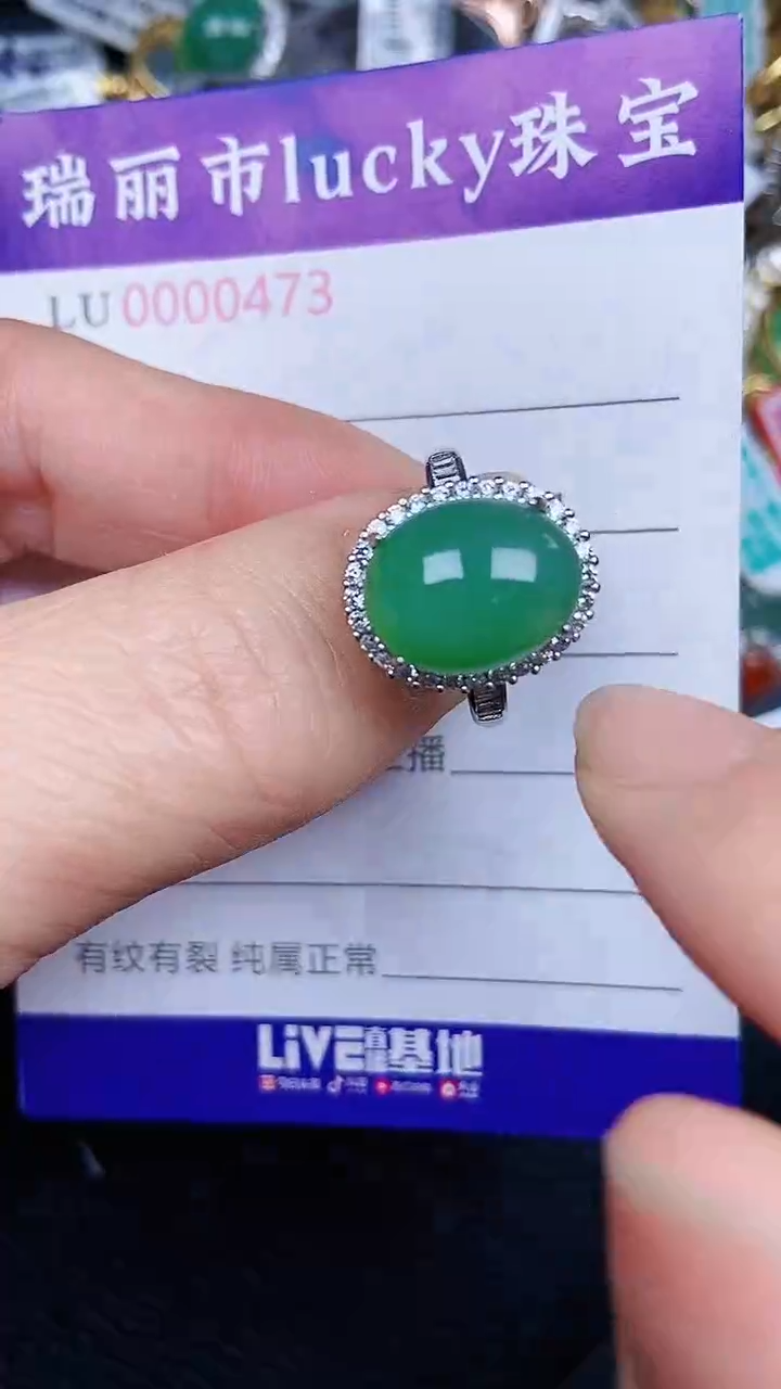 颈饰银S925镶嵌翡翠473