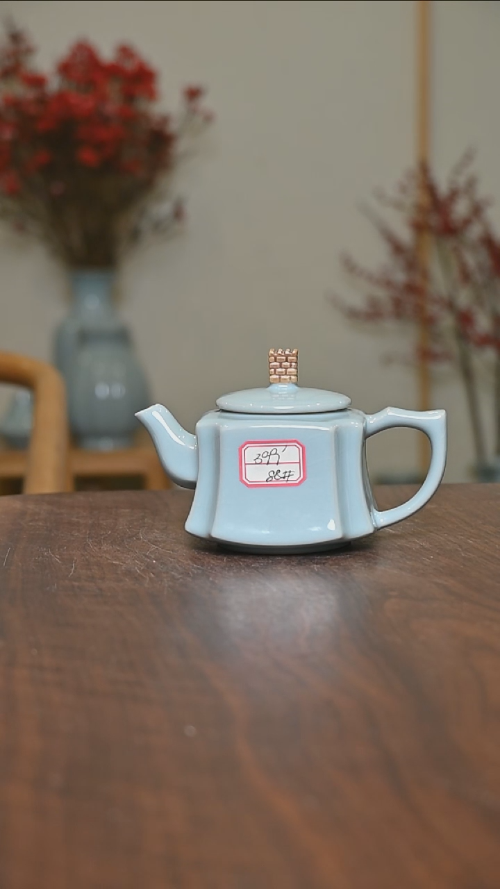 【闪购商品】其他88#微瑕天青釉朱家汝窑磐石壶190毫升