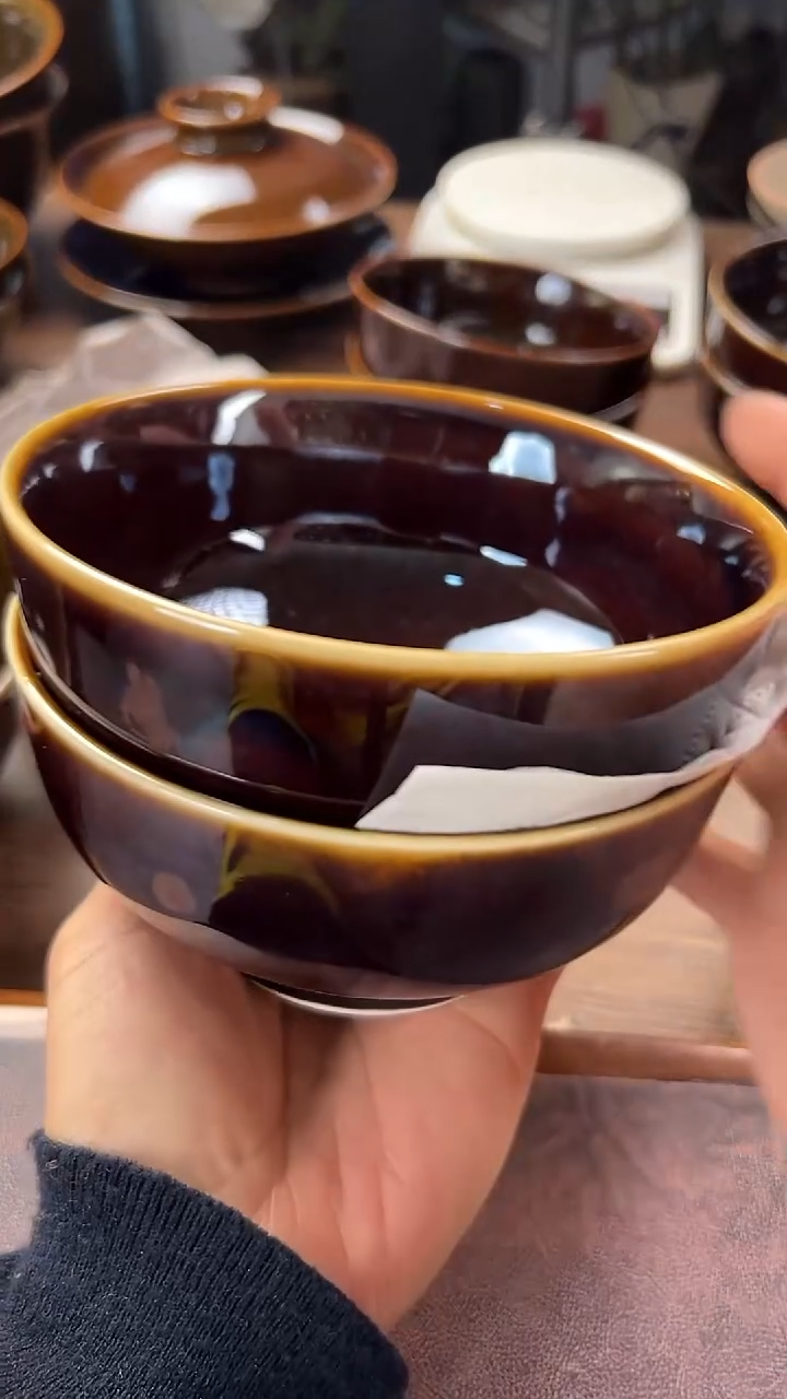 丹*儿窑变色的碗拍一发二