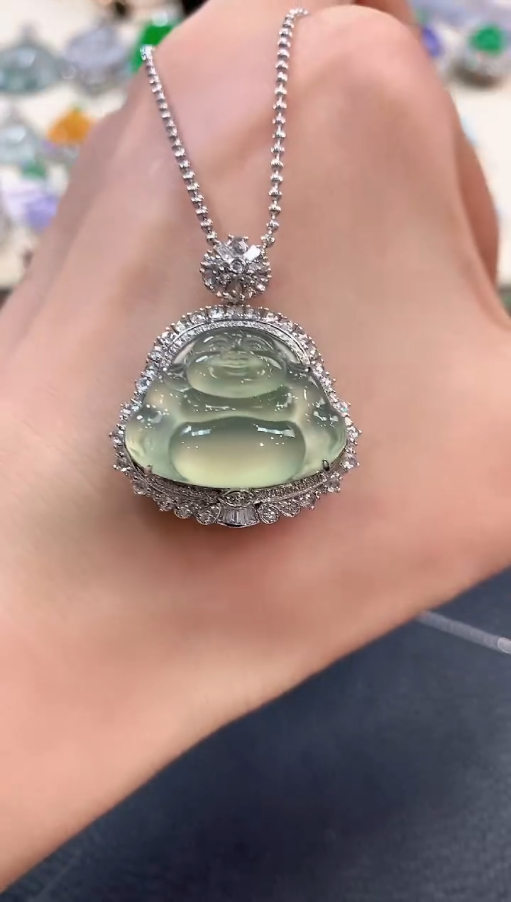 【闪购商品】翡翠吊坠(不含链)18K金镶嵌m87       