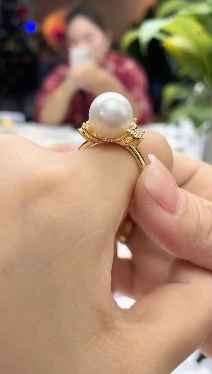 未镶嵌戒指淡水珍珠白珠戒指(多样性发一）