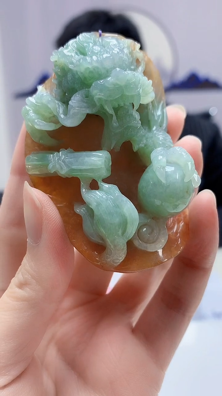 【闪购商品】定制翡翠未镶嵌5153zm-毛货挂件197