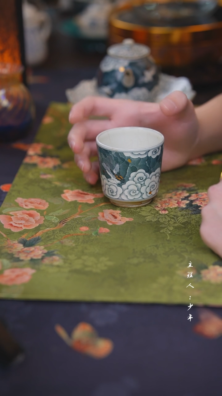 【闪购商品】其他真璞造物 | 釉中彩满工祥云仙鹤点金杯