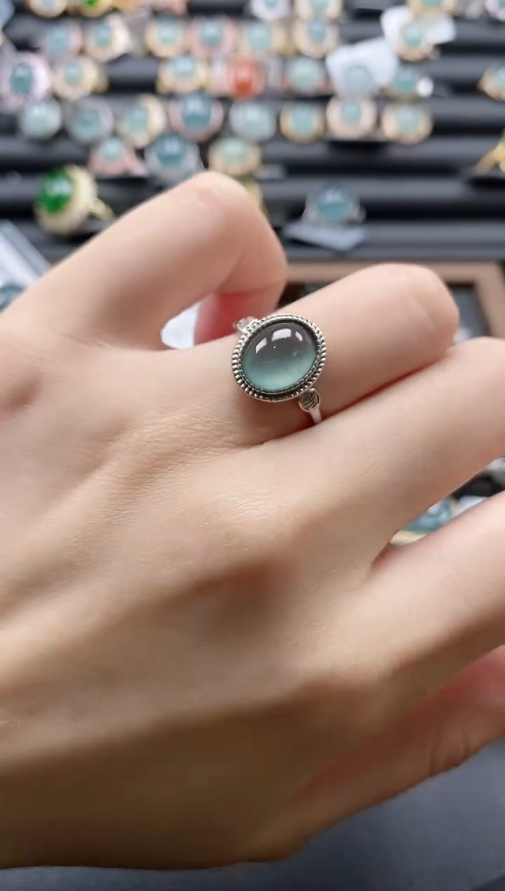 【闪购商品】翡翠戒指银S925镶嵌51511