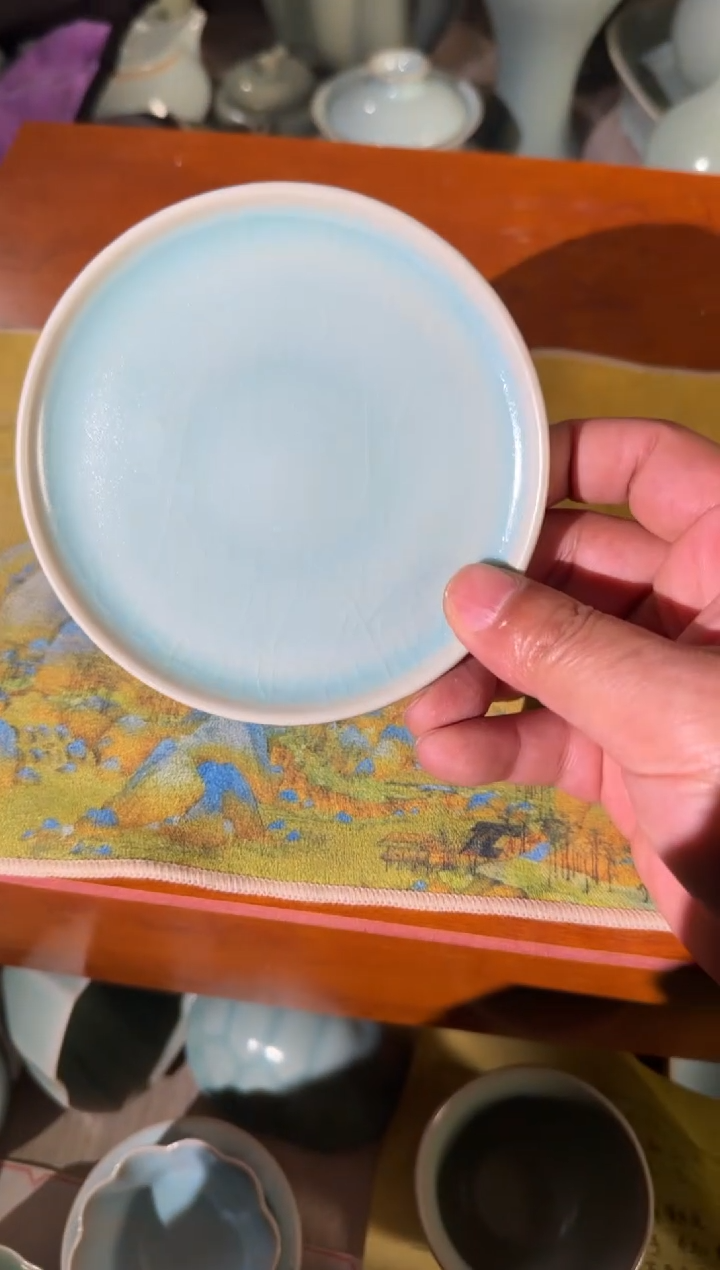 汝瓷平顶山汝瓷产品  仿古杯垫