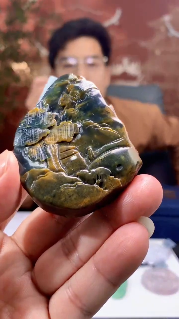 【闪购商品】定制翡翠未镶嵌1002hn-毛货挂件7