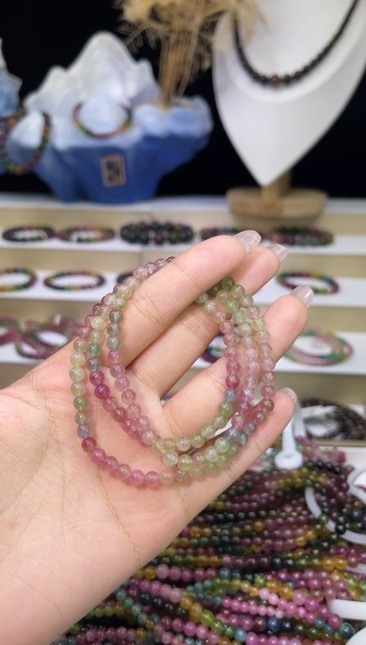 【闪购商品】碧玺/未镶嵌4mm+碧玺多圈多样性发货