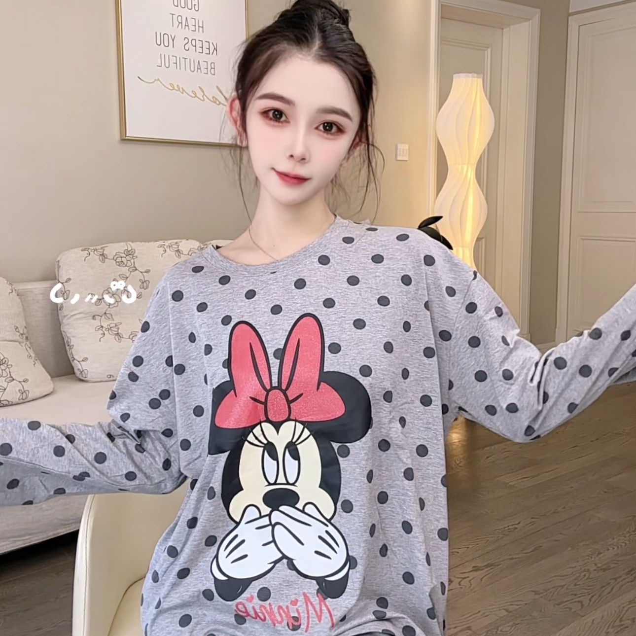 SIEOYJIEA/私迹大榕家viki【波点米妮】女款时尚气质家居服睡衣