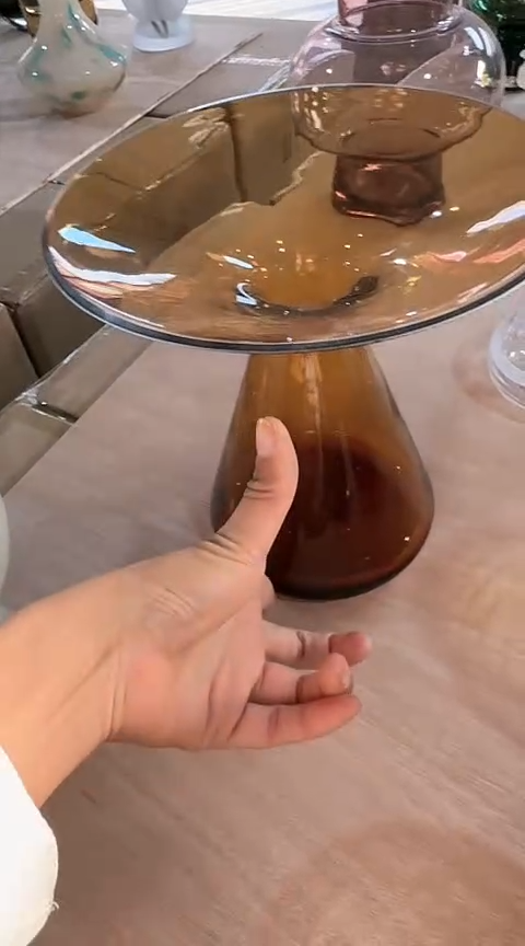 【闪购商品】玻璃琥珀色飞盘