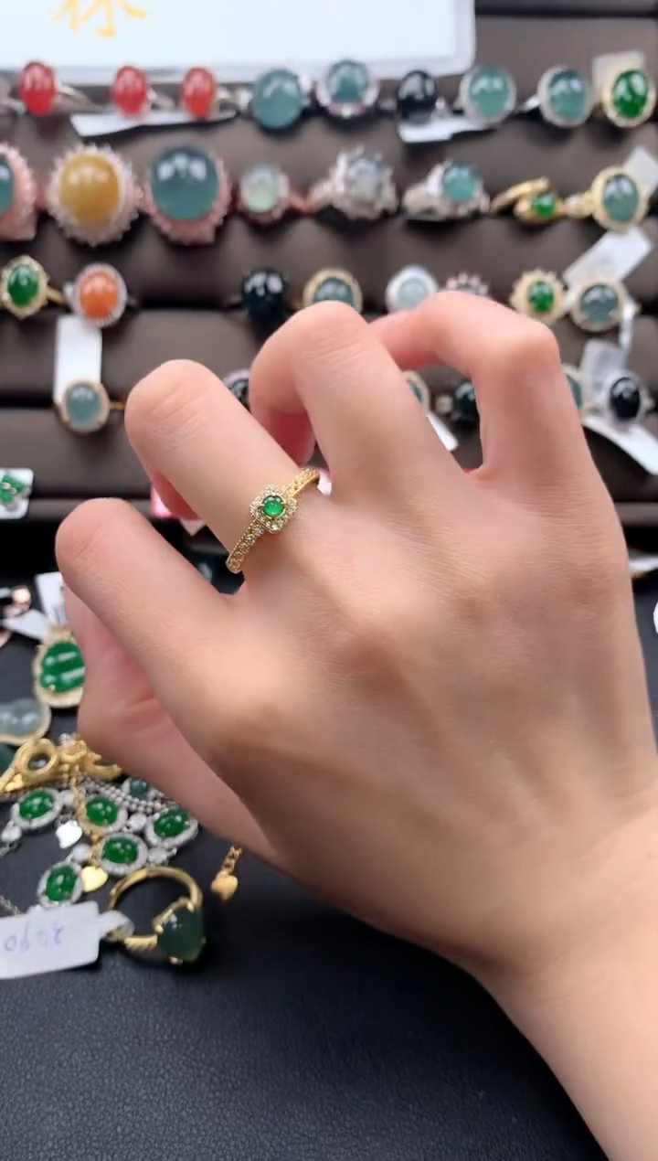 【闪购商品】翡翠戒指银S925镶嵌432432423