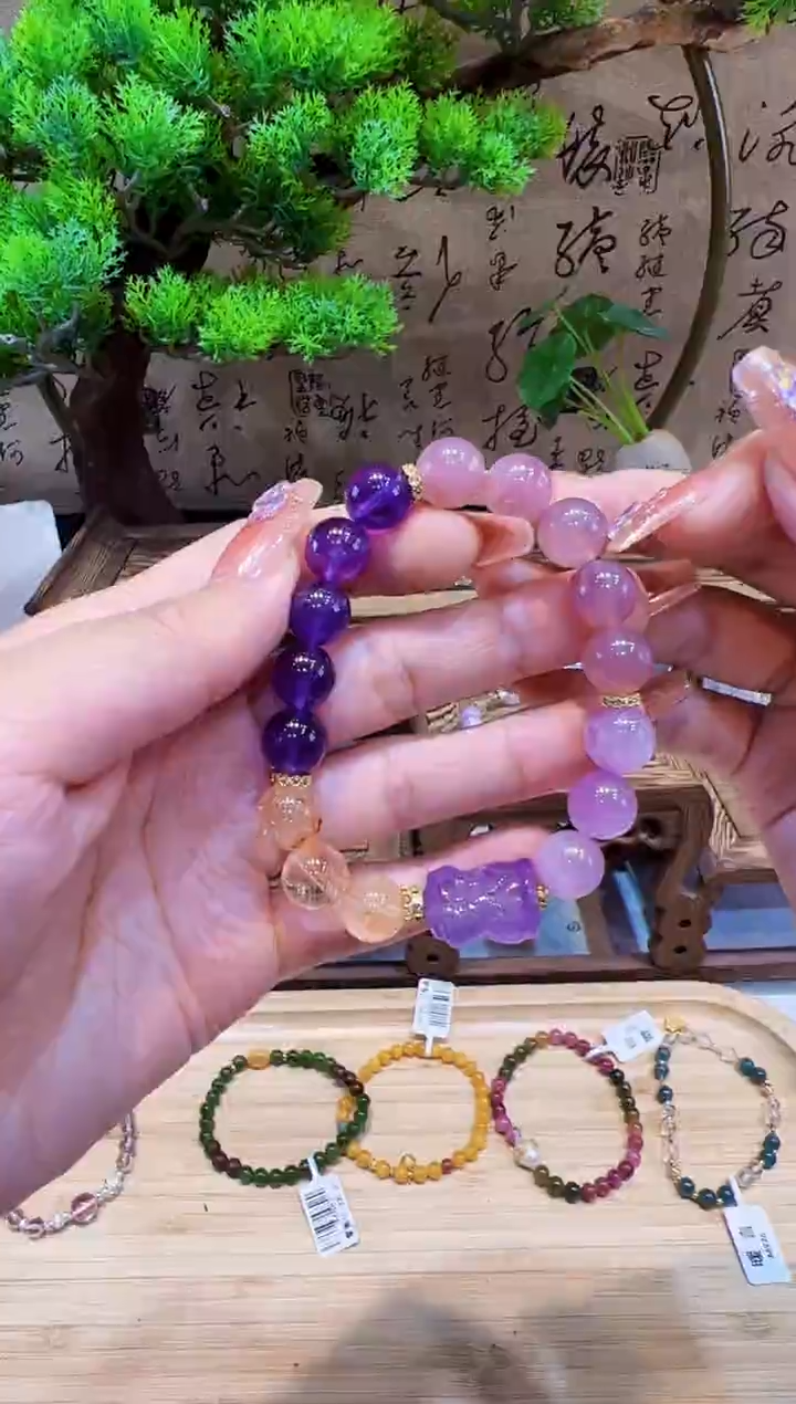 水晶手串未镶嵌手饰@@