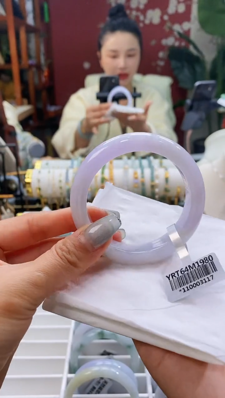 【闪购商品】翡翠手镯未镶嵌51冰紫5556/12.4*9.0