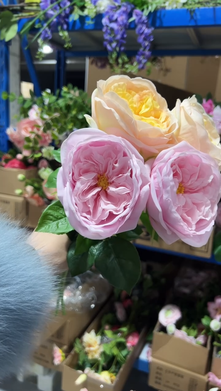 2枝粉色2枝香槟手感保湿朱丽叶