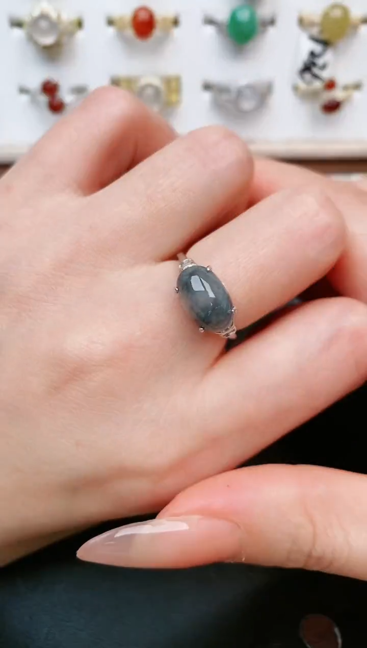 【闪购商品】翡翠戒指银S925镶嵌....