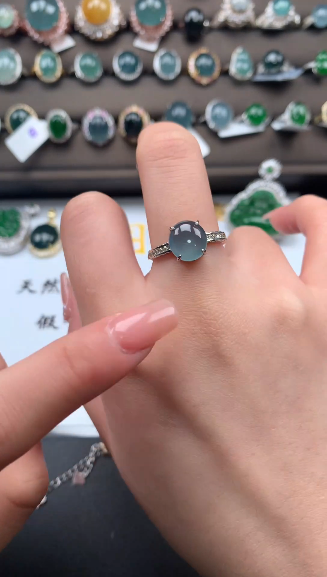 【闪购商品】翡翠戒指银S925镶嵌5241