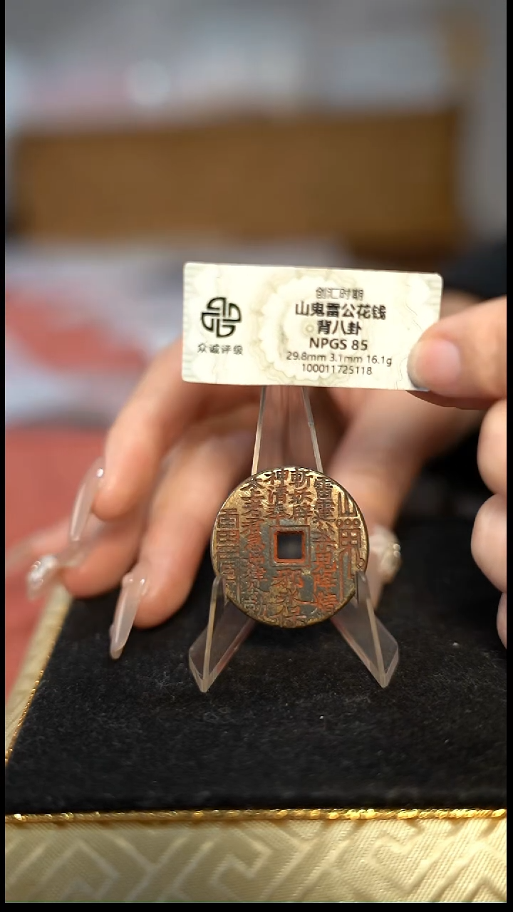 编号087山鬼背八卦花钱（配脖挂）