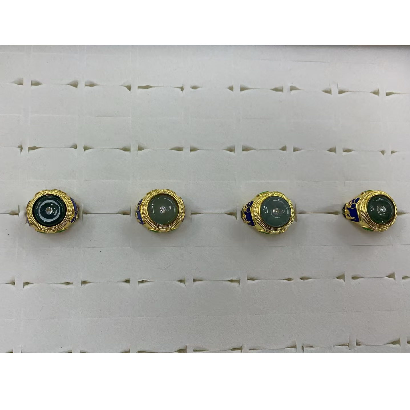 【金总补贴】翡翠金镶圆戒【多样性发货-拍一发一】