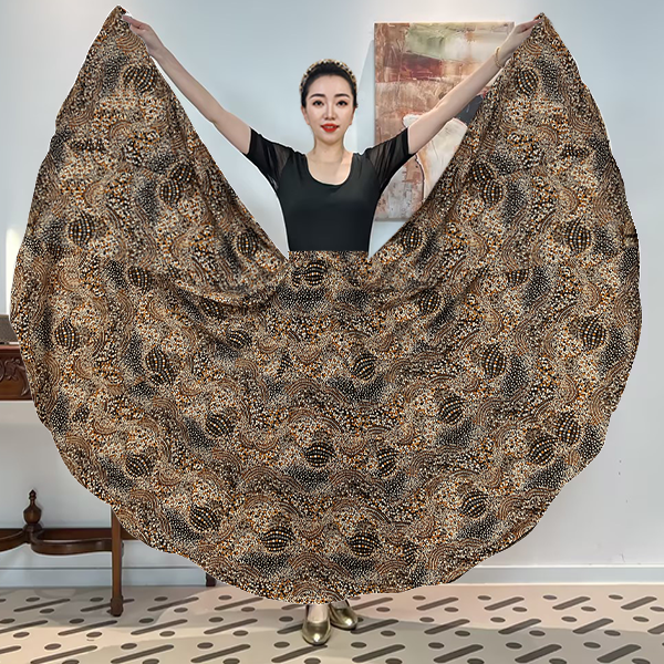 《星星纹旅》弹力网纱满铺定位花百搭中长款半身裙/720大摆/带衬裙