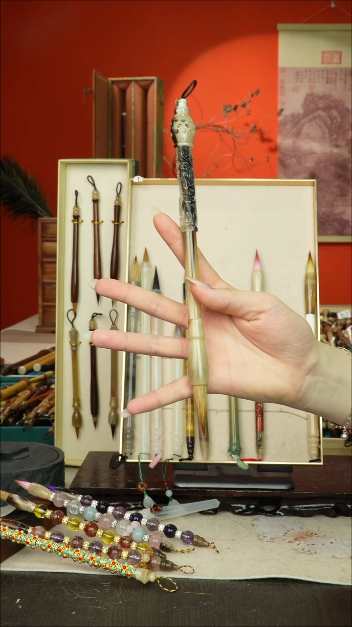 231号闪孤品高货毛笔链接 清水试笔 蘸墨不退